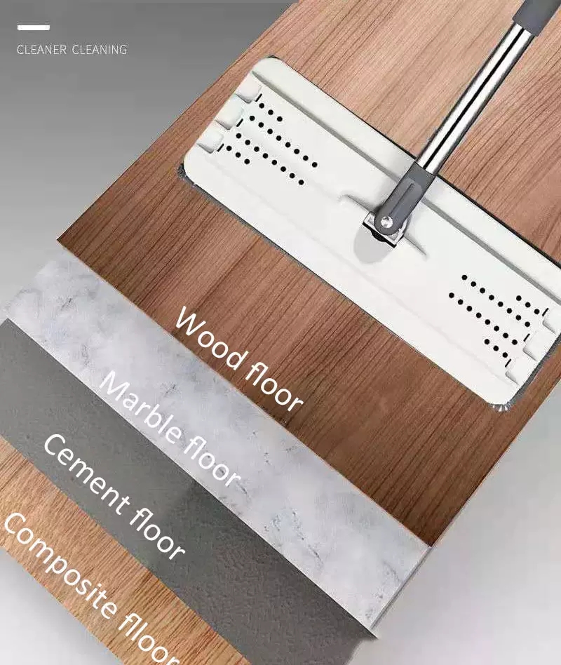  Flat Mop with Bucket, Two Mop Microfibre Fabric Cloth Portable Handle Double Barrel Design Thickened Mop, for Kitchen