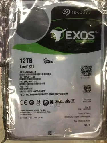 Seagate Exos Hdd St12000nm0008 Hard Disk, 12TB 7.2k 3.5 Sata 256mb Computer Fast Tackle Large Projects, for PC