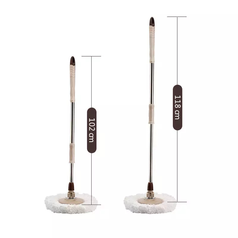 Mop and Bucket with Wringer, Spinner Telescopic Aluminum Material Long Handle 360 Rotating Labor-saving, for Home