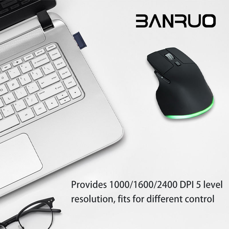 2022  Wireless Mouse, Rechargeable Ergonomic 7d Breathing Light Rgb Quick Connection, for Work
