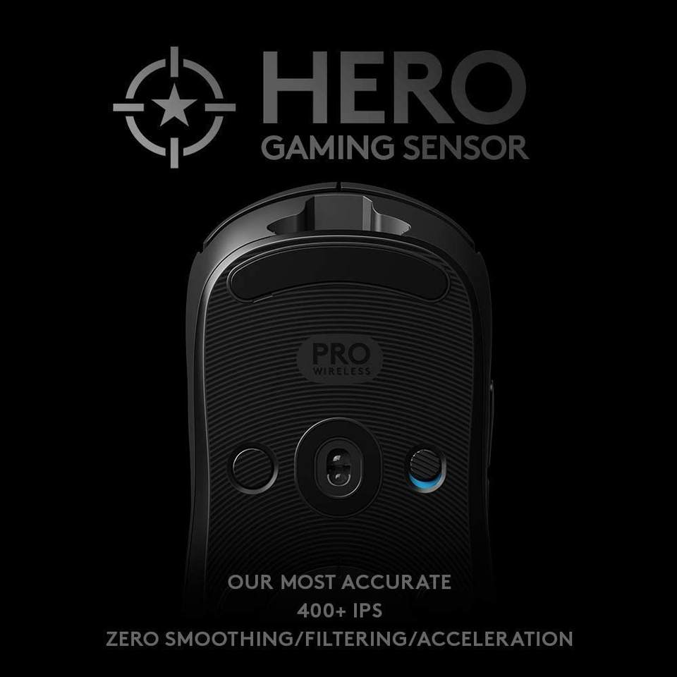 Logitech G Pro Wireless Gaming Mouse, with Esports Grade Performance Lightspeed Hero 16K Sensor Lightweight, for Gaming