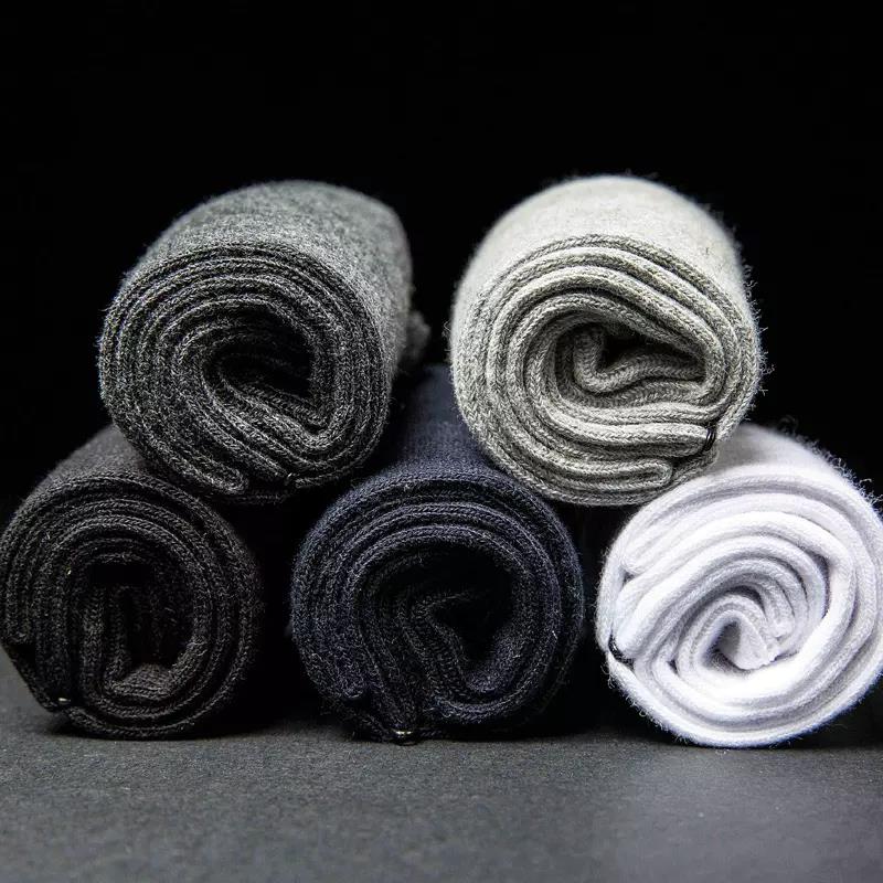 Cotton Crew Socks Athletic Plain Sporty Men Socks