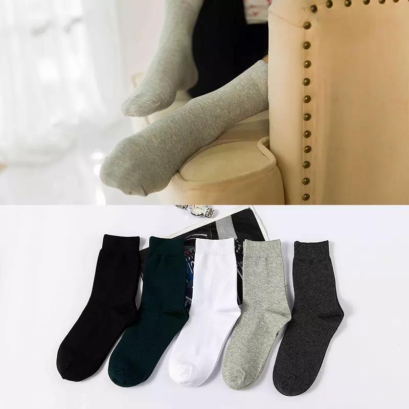 Cotton Crew Socks Athletic Plain Sporty Men Socks