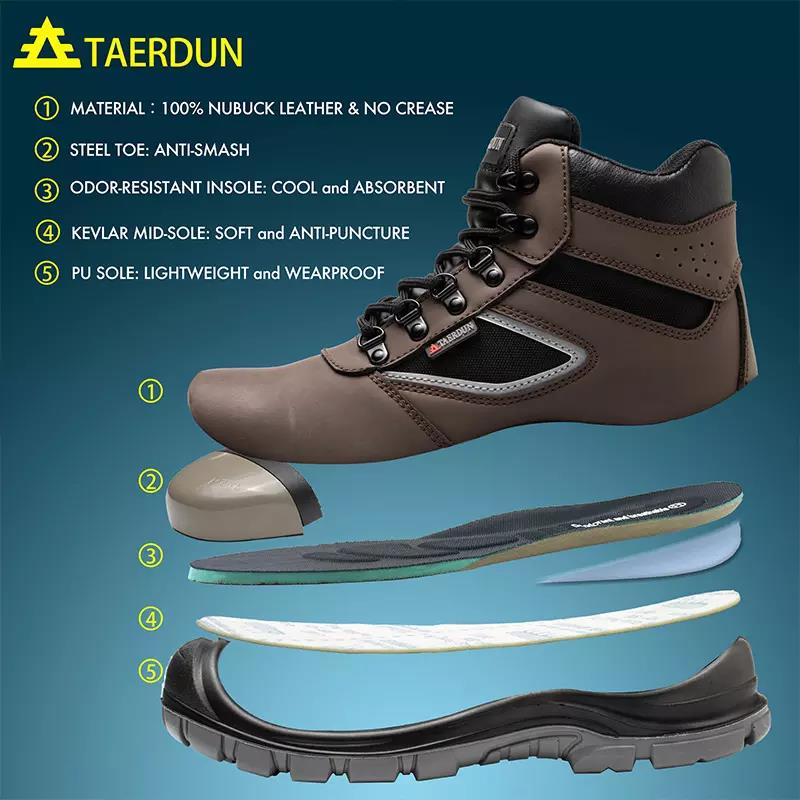 Construction Lightweight Steel Toe Safety Leather Shoes 