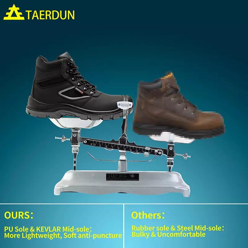 Construction Lightweight Steel Toe Safety Leather Shoes 