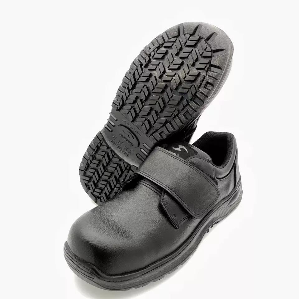 Black PU Leather Work Shoes for Workers