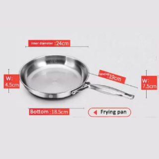 Deep Fryer Frying Pan, Stainless Steel No Coating Non-stick Easy to Clean High Heat Conductivity, for Kitchen