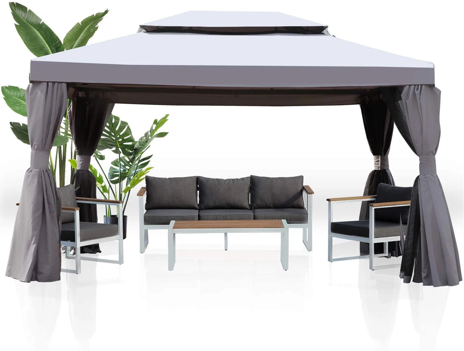 Layer 2 terrace pavilions, with mosquito nets and outdoor awning window shade, strong straight leg tent