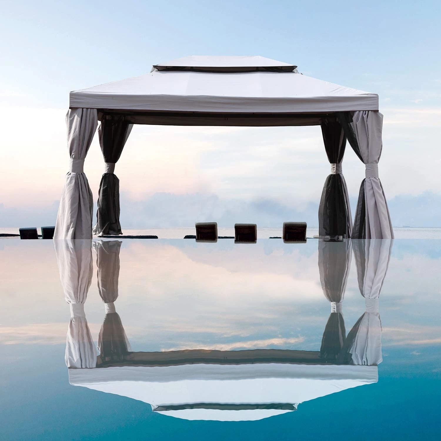 Layer 2 terrace pavilions, with mosquito nets and outdoor awning window shade, strong straight leg tent