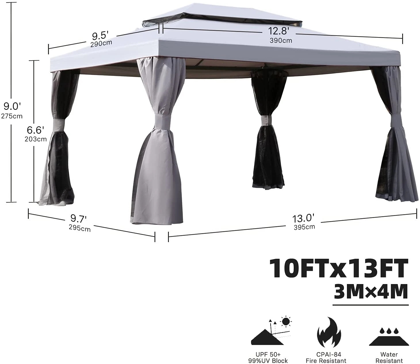 Layer 2 terrace pavilions, with mosquito nets and outdoor awning window shade, strong straight leg tent