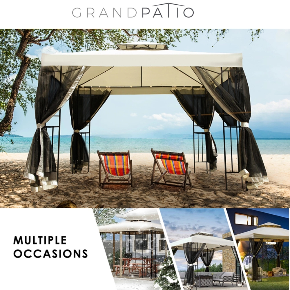 Gazebo for Patios Outdoor Gazebo with Mosquito Netting and Curtains Outdoor Privacy Screen for Deck Backyard