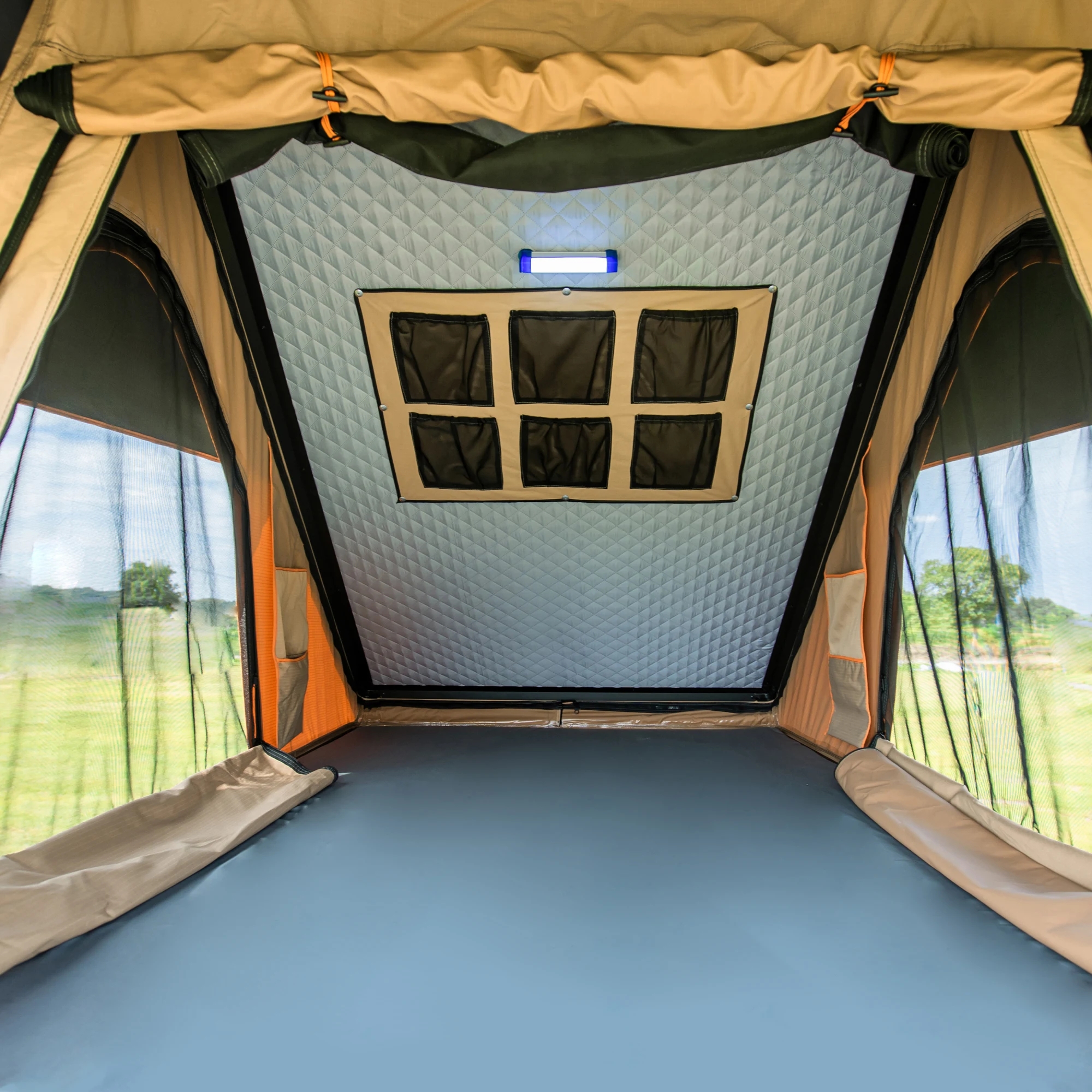 Triangle Aluminium Black Hard Shell Beige Rooftop Tent Scout MAX Series 