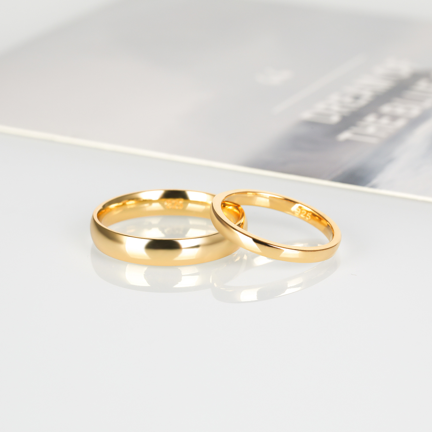 Classic Jewelry Sterling Silver 925 Ring High Polish Comfort-Fit Band Plain Wedding Ring for Couple Rings