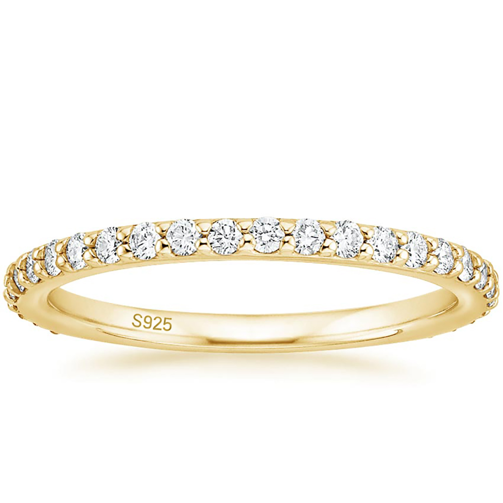 925 Sterling Silver Wedding Ring Square Crystal Zircon Semi-eternal Stackable engagement ring