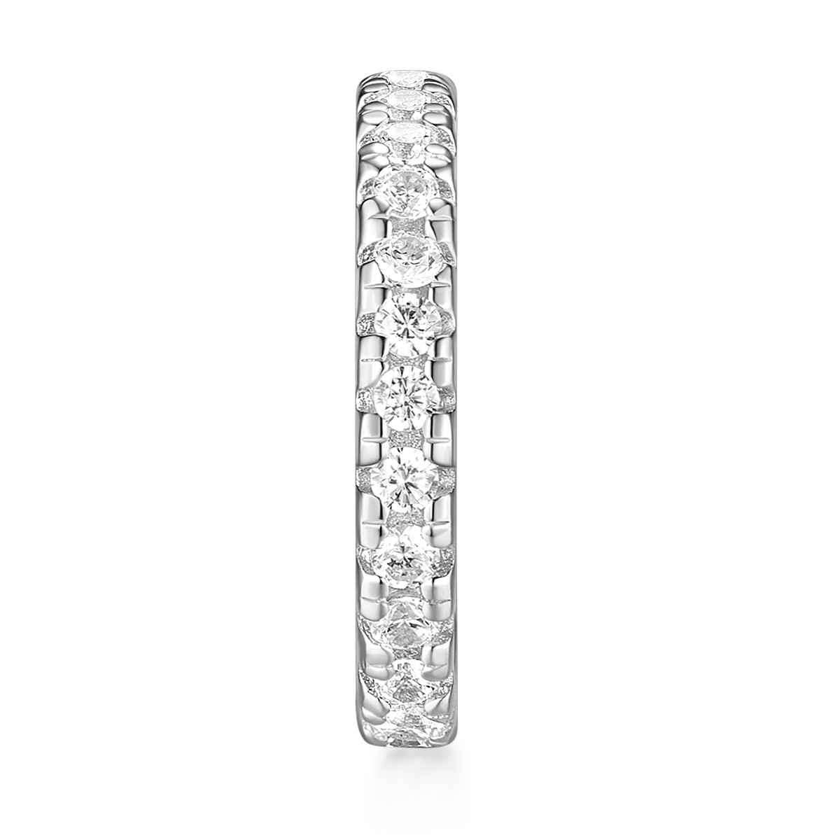 925 Sterling Silver cubic zircon semi-circular ring Earrings