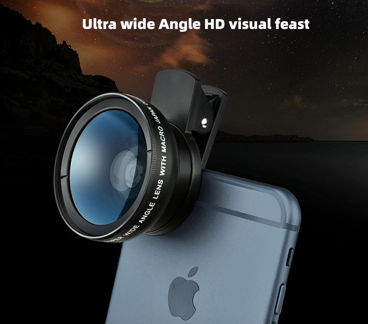 Lens Kit Universal Mobile Phone Professional 37MM 0.45X 49UV wide Angle + macro two-in-one mobile phone lens
