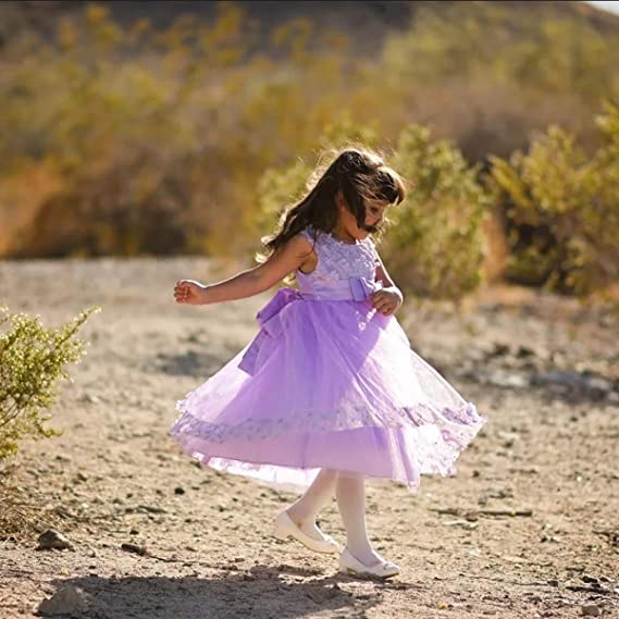 Holiday Big/Little Girl Flower Lace A-line Wedding Party Dress Children's Gala Birthday formal dress