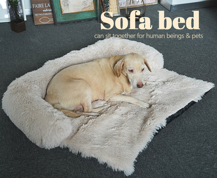 Large, medium and small dog long plush sofa cushion can be disassembled and washed dog cushion