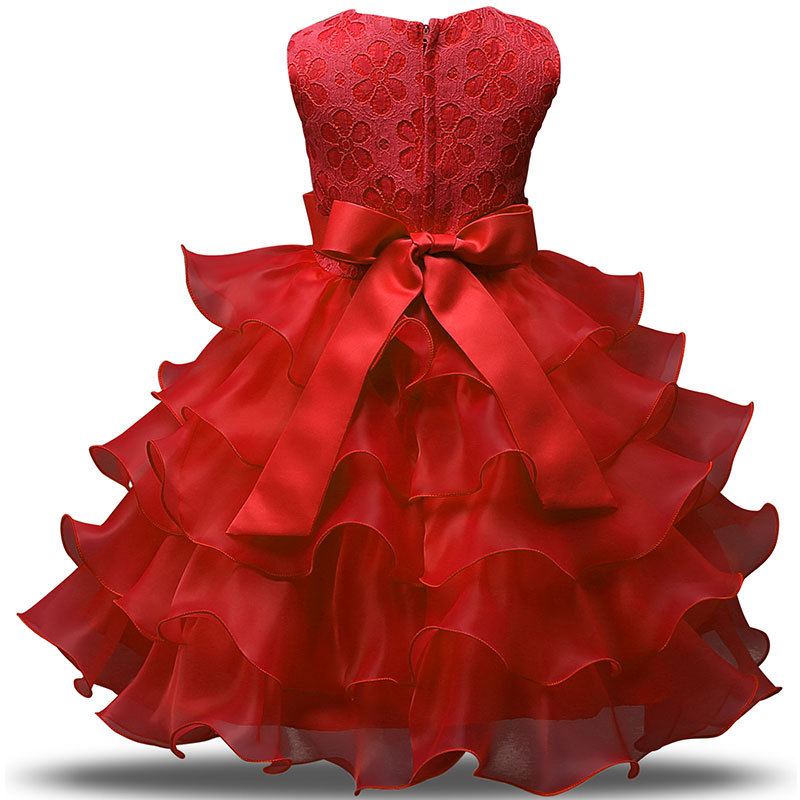 Summer hot girls' dress Beaded Princess Children's Evening Dress Ruffled lace party tulle
