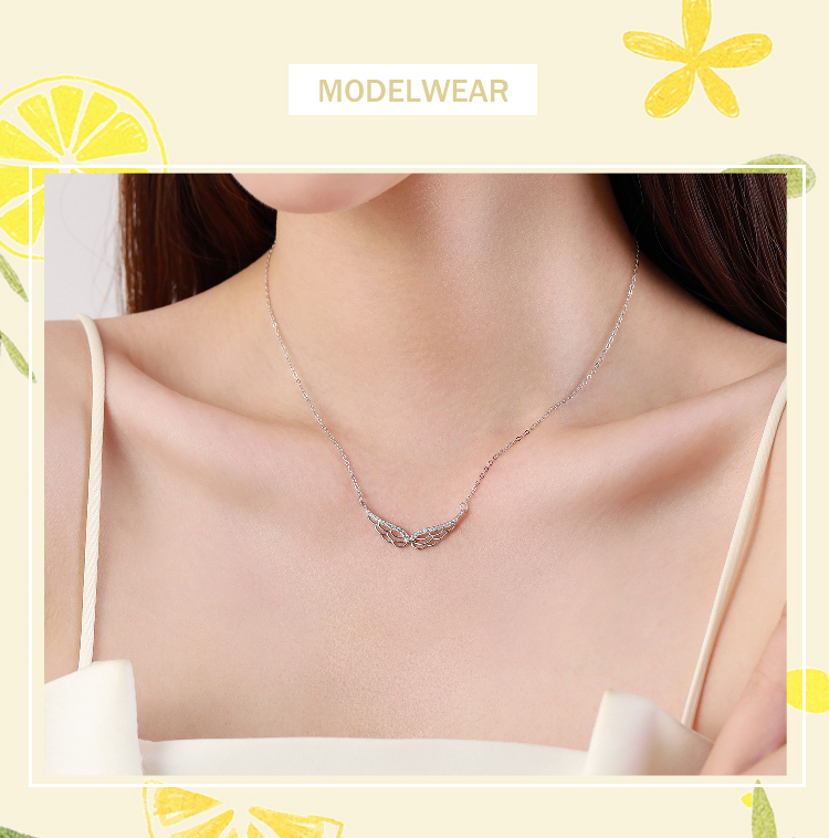 925 Sterling Silver Pendant Necklace, Shining Zircon Simple Aesthetics Elegant Simple Thin Chain, for Wedding