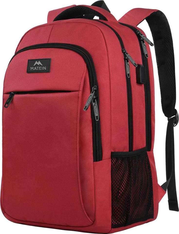 Laptop Backpack, with USB Charging Port  Waterproof Polyester Fabric Breathable, for Outdoor