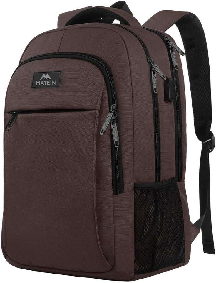 Laptop Backpack, with USB Charging Port  Waterproof Polyester Fabric Breathable, for Outdoor