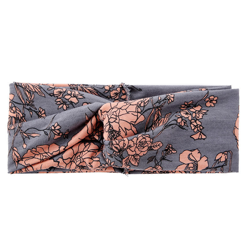 Floral Flower Bohemian Hair Band, Bohemian Style Printed Fabric Wide Edge Cross Twisted Fashionable Versatile,for Girls