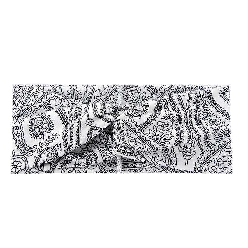 Floral Flower Bohemian Hair Band, Bohemian Style Printed Fabric Wide Edge Cross Twisted Fashionable Versatile,for Girls