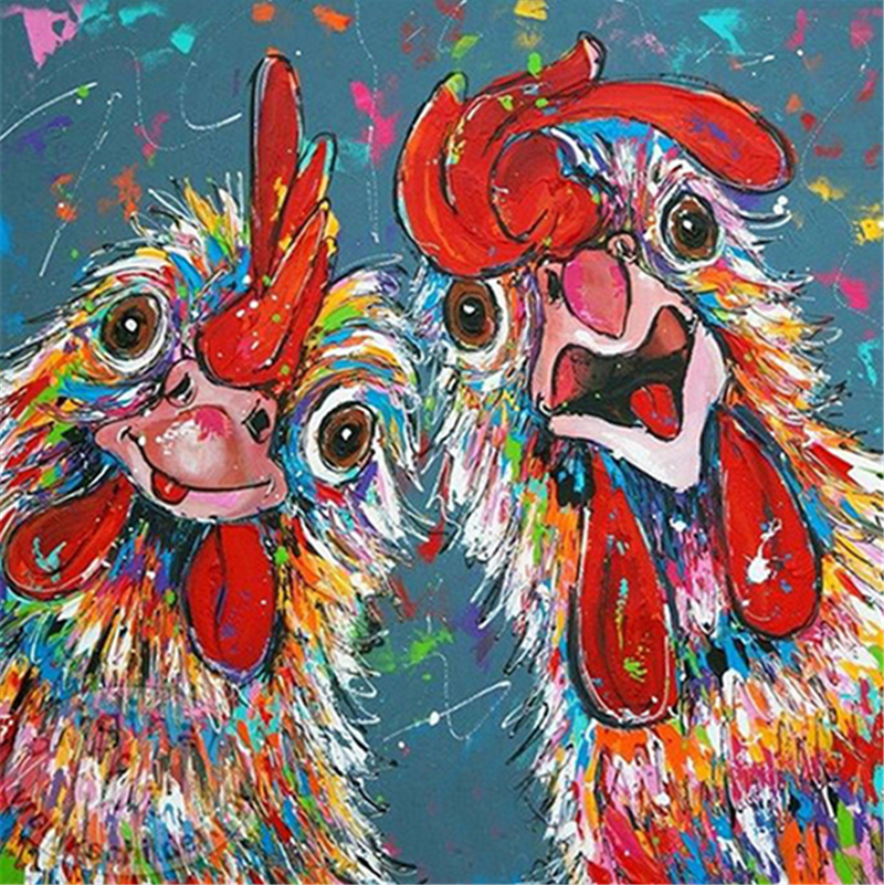 Diamond Painting 5D Cross Stitch Diamond Embroidery Cock Rooster Chicken Full Drill Mosaic Pattern Home Decor 