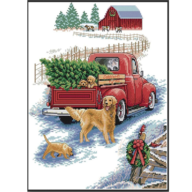 Handmade Landscape Embroidery DIY Kit Fabric Material Package Beginner To Make Cross Stitch
