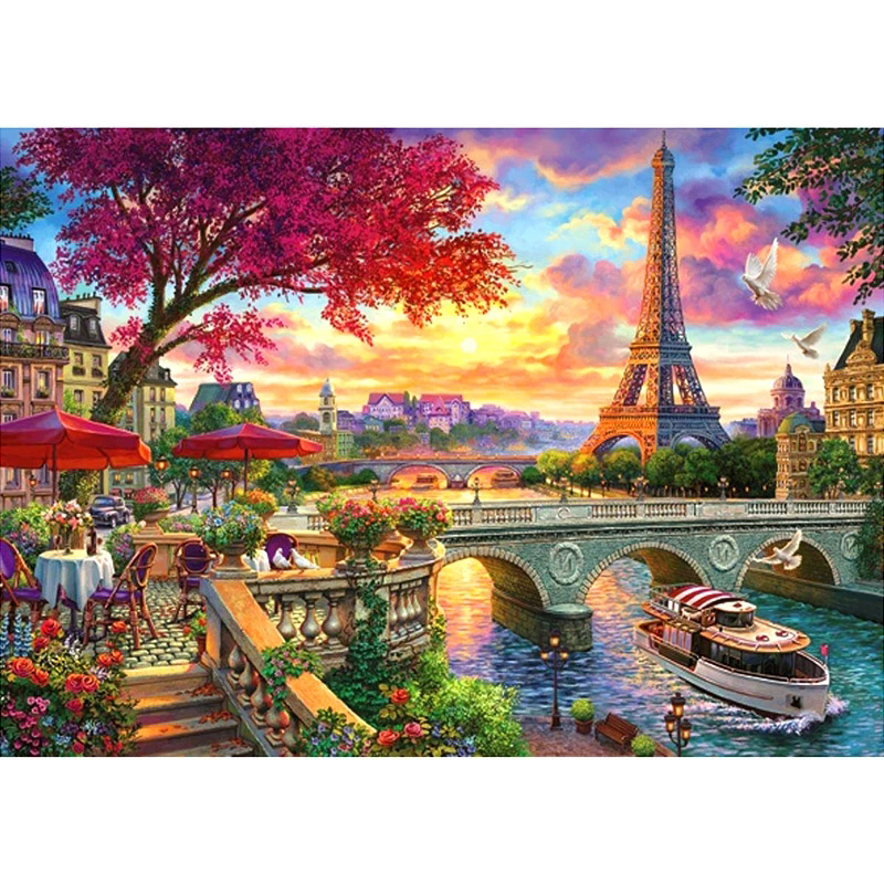 5D DIY Sunset Diamond Painting Landscape Painting Wall Canvas Art Painting For Home Deco 