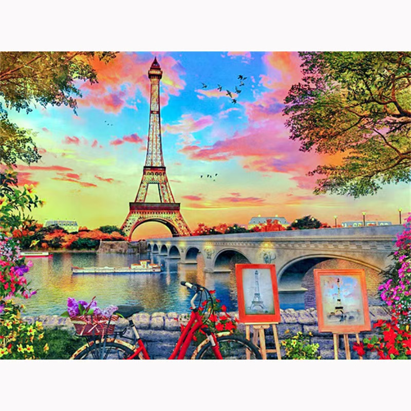 5D DIY Sunset Diamond Painting Landscape Painting Wall Canvas Art Painting For Home Deco 