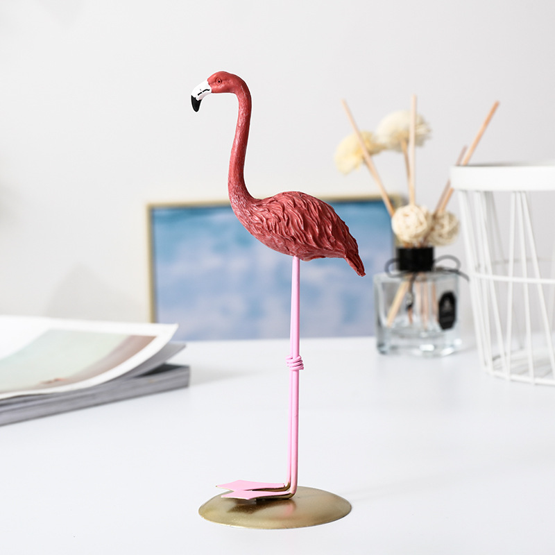 Resin Crafts Flamingo Ornaments Creative Furnishings Girl Heart Home Decorations