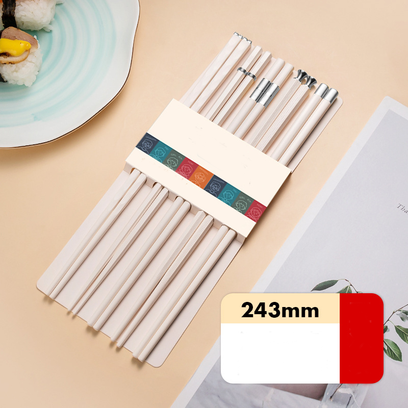 Food grade household kitchen split dining non-skid five pair chopsticks, heat-resistant fiberglass alloy chopsticks