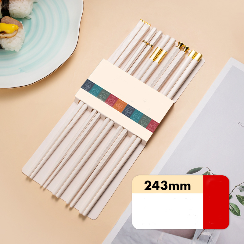Food grade household kitchen split dining non-skid five pair chopsticks, heat-resistant fiberglass alloy chopsticks