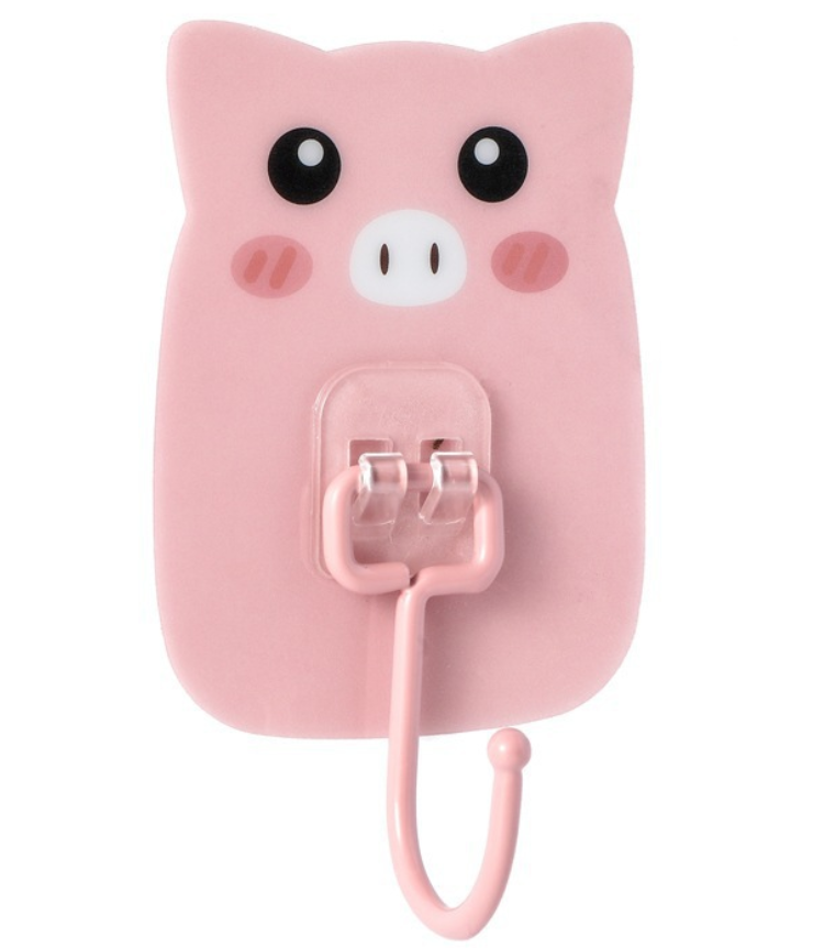 Plastic strong cute cartoon transparent acrylic adhesive wall hook for hanging