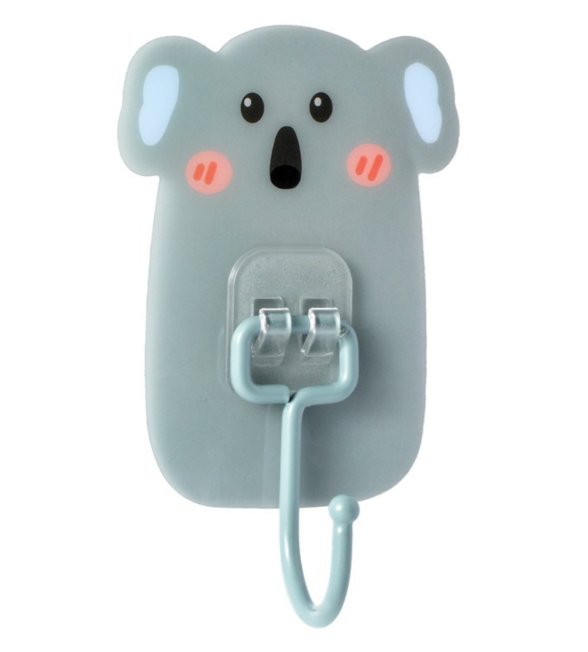 Plastic strong cute cartoon transparent acrylic adhesive wall hook for hanging