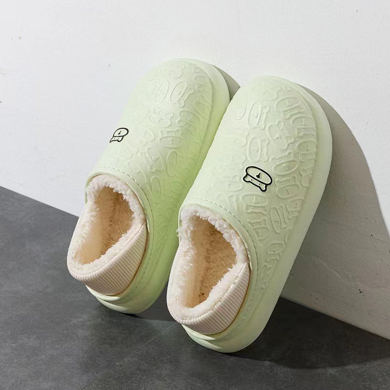 Waterproof and Anti Slip Plush Cute Cartoon Slippers for Women