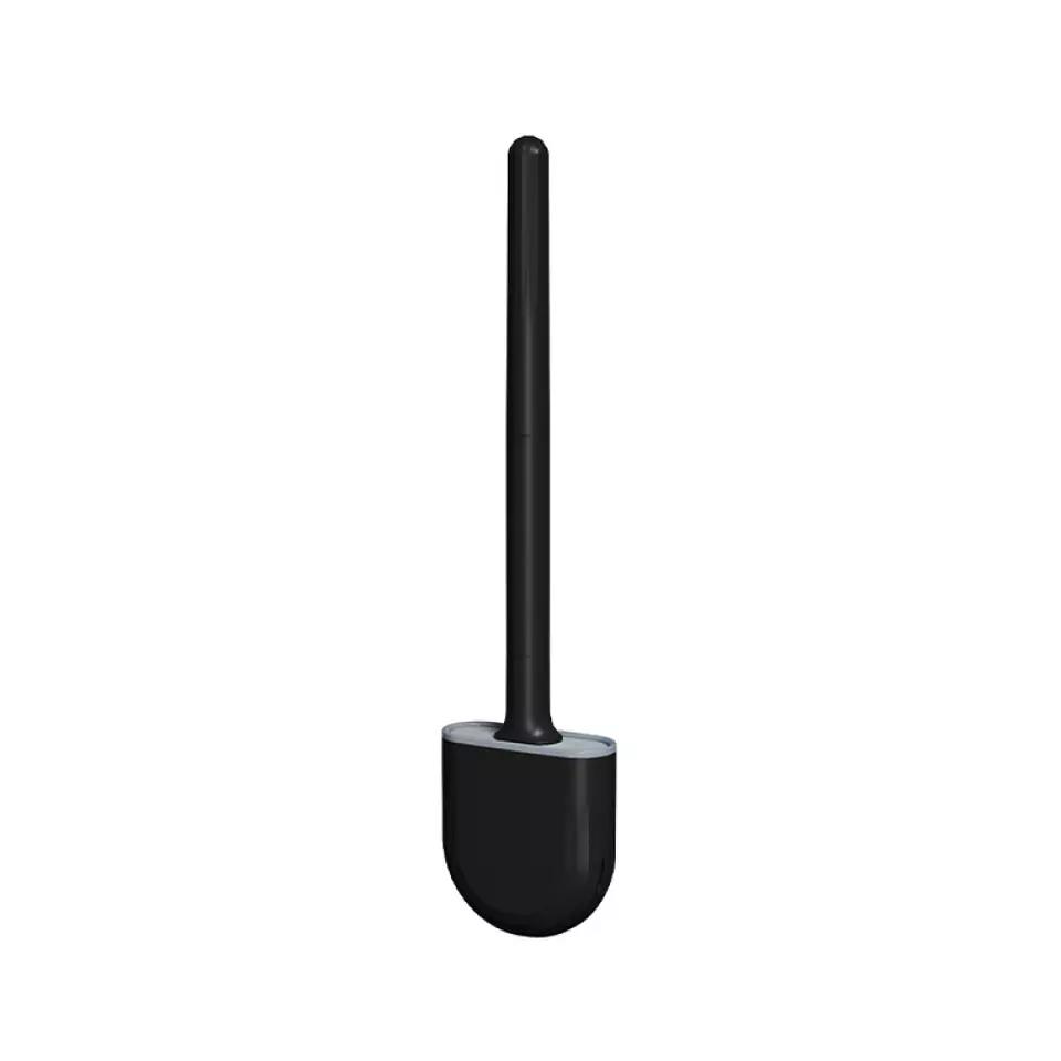 Toilet Brush, Silicone Material Long Handled with Holder Set Leakproof Durable Soft Head, for Toilets