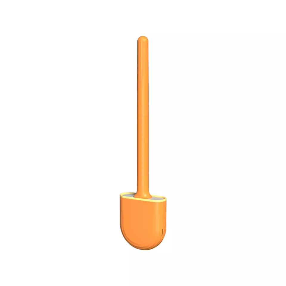 Toilet Brush, Silicone Material Long Handled with Holder Set Leakproof Durable Soft Head, for Toilets