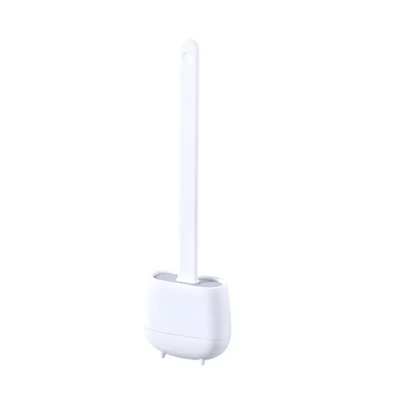 Wall Mounted Cleaning Toilet Brush, with Stand Holder Silicon Material Soft Head TPR+PP Material, for Home