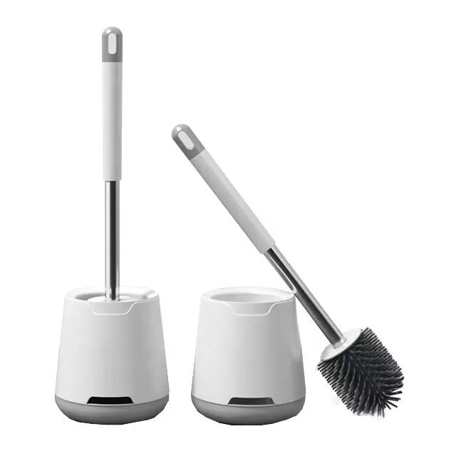 Silicone Toilet Brush, Soft Head No Dead Corners 360 Degree Rotation Deep Cleaning Baffle Plate, for Home