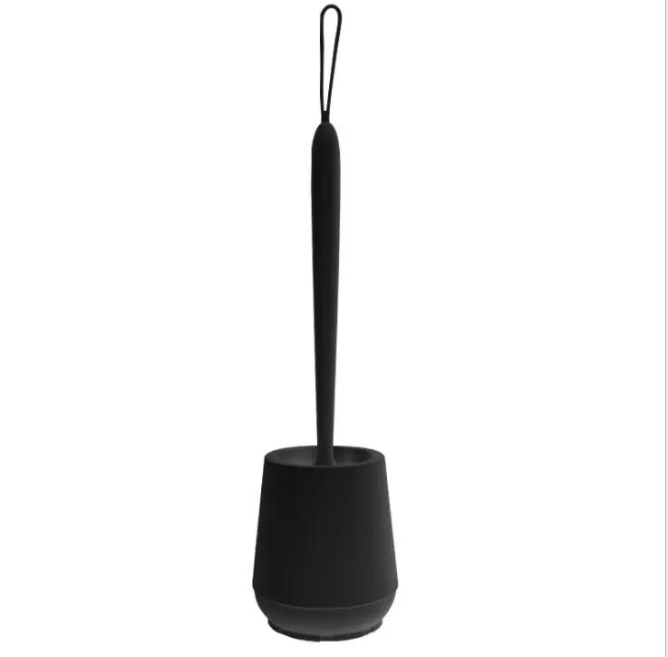 Toilet Brush, Plastic Silicone Material No Dead Corner Soft Hair Long Handle  Size, for Bathroom