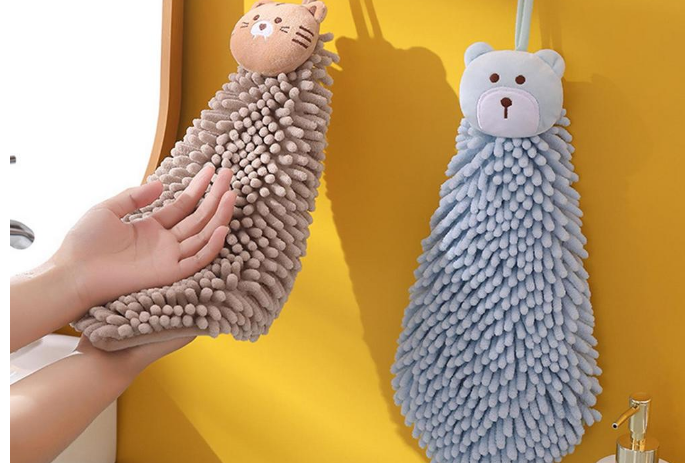 Bathroom Decorative Hand Towel Cute Chenille Soft Hanging Hand Towel 