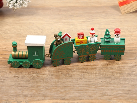 Christmas Wooden Train Mini Train Decor Set for Christmas Party  Kids Gift Set Under Christmas Tree Decorations