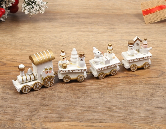 Christmas Wooden Train Mini Train Decor Set for Christmas Party  Kids Gift Set Under Christmas Tree Decorations
