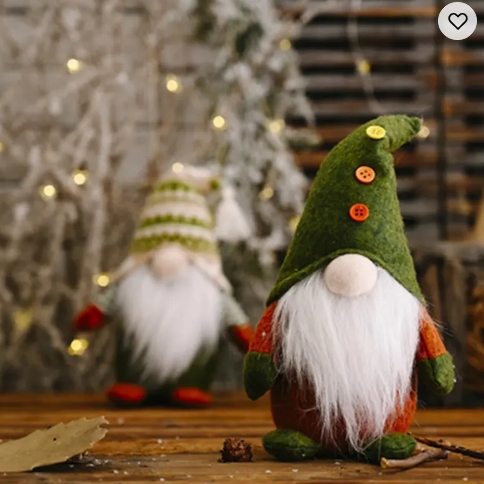 MK Christmas Textile Cloth Standing Faceless Doll Ornaments Christmas Doll Decoration For Gift