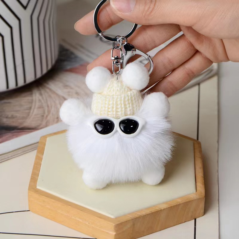 Plush small coal ball pendant cute cartoon plush bag accessories keychain accessories