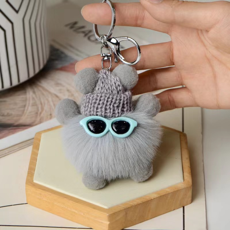 Plush small coal ball pendant cute cartoon plush bag accessories keychain accessories
