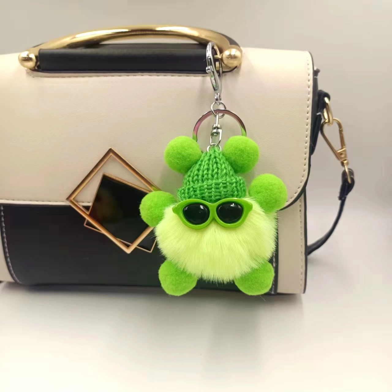 Plush small coal ball pendant cute cartoon plush bag accessories keychain accessories